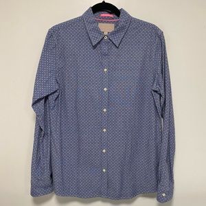 Oxford shirt blue anchor print button down